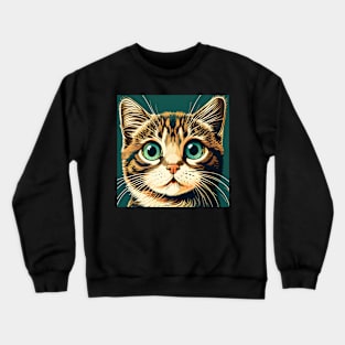 Cute Cat Face Surprise Lover - Funny Kitty Crewneck Sweatshirt